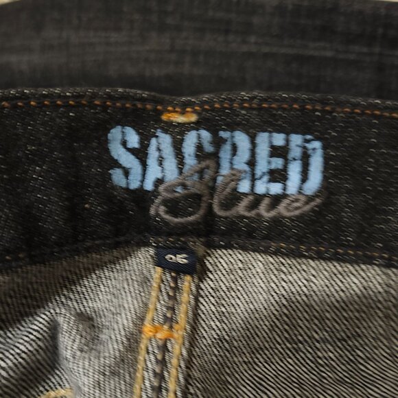 Sacred Blue jeans made in Los Angeles wiskered dark blue color size 26 NWT # 102 - Picture 6 of 9